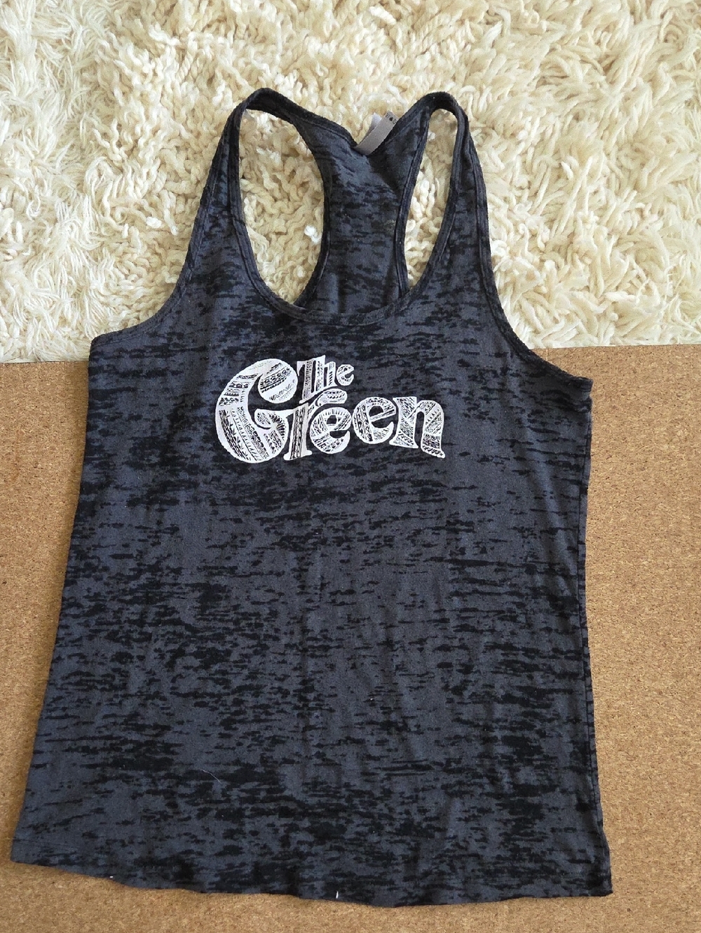 The Green Women's Black Burnout Racerback Tank Top